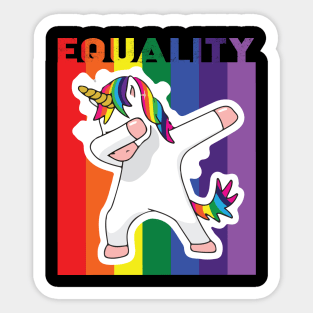 Dabbing unicorn lgbt gay pride equality Sticker